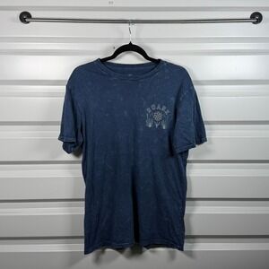 Roark Artifacts of Adventure Graphic T-Shirt Blue Mineral Wash Cotton Small
